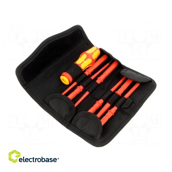 Kit: screwdriver bits | Pcs: 7 | 6pcs | insulated | 1kVAC | Package: case фото 2