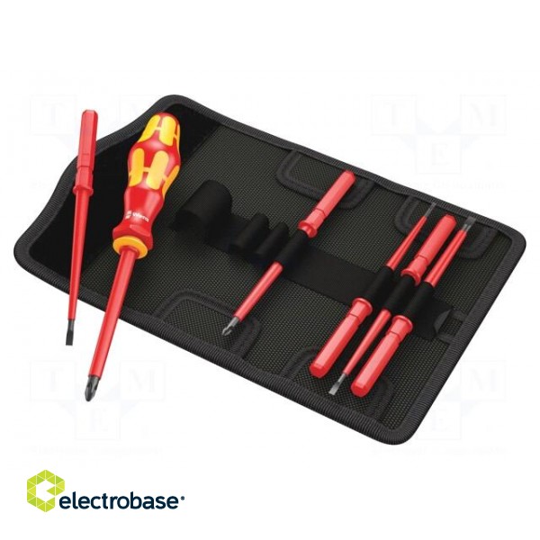 Kit: screwdriver bits | Pcs: 7 | 6pcs | insulated | 1kVAC | Package: case paveikslėlis 4