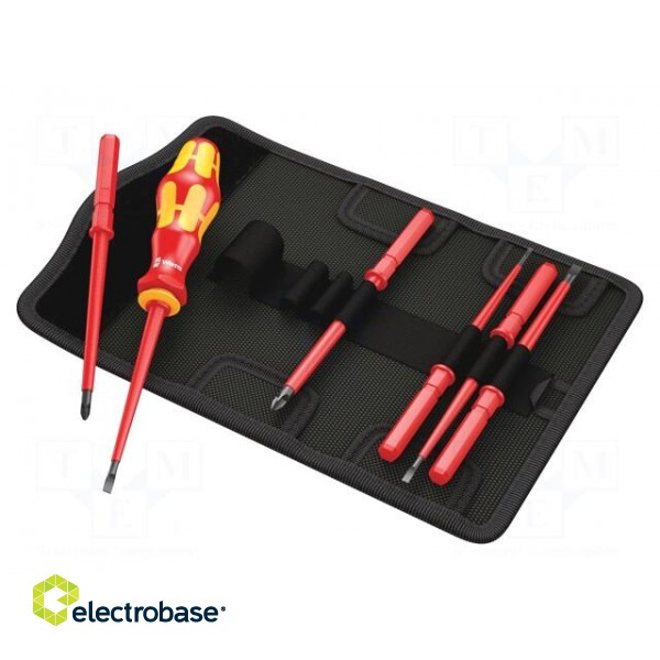 Kit: screwdriver bits | Pcs: 7 | 6pcs | insulated | 1kVAC | Package: case image 1