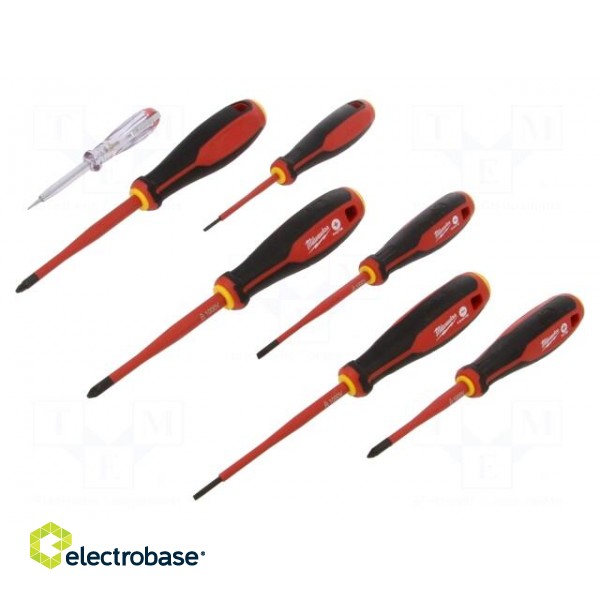 Kit: screwdrivers | Allen,slim | Phillips,Pozidriv®,slot | 7pcs.