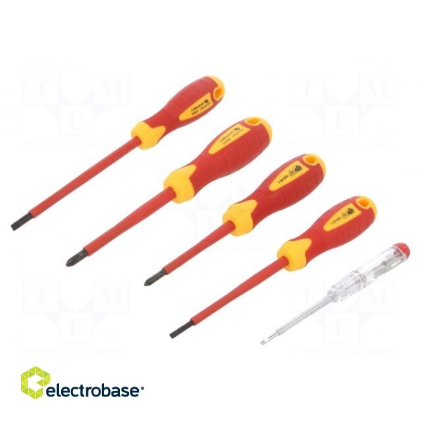 Kit: screwdrivers | insulated | 1kVAC | Phillips,slot | 5pcs.