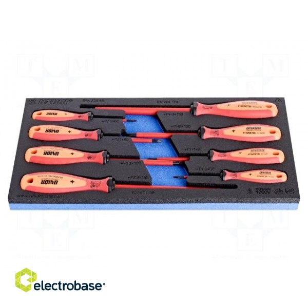 Kit: screwdrivers | insulated | Phillips,Pozidriv® | in a foam tray