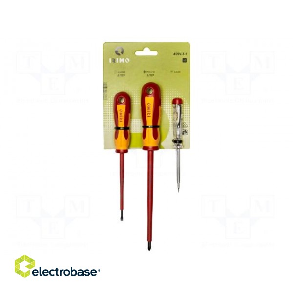 Kit: screwdrivers | insulated | Phillips,slot | Size: PH1,SL 3,SL 4