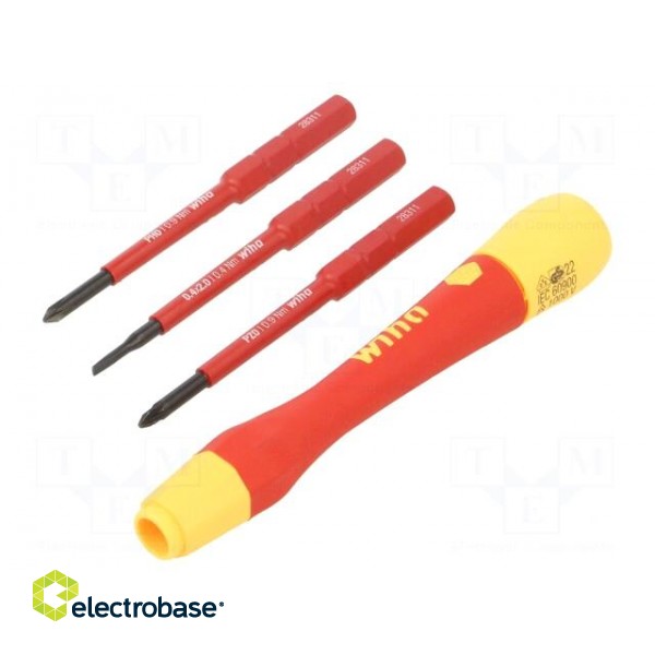 Kit: screwdrivers | insulated,precision | 1kVAC | Size: PH0,PZ0,SL 2 image 1