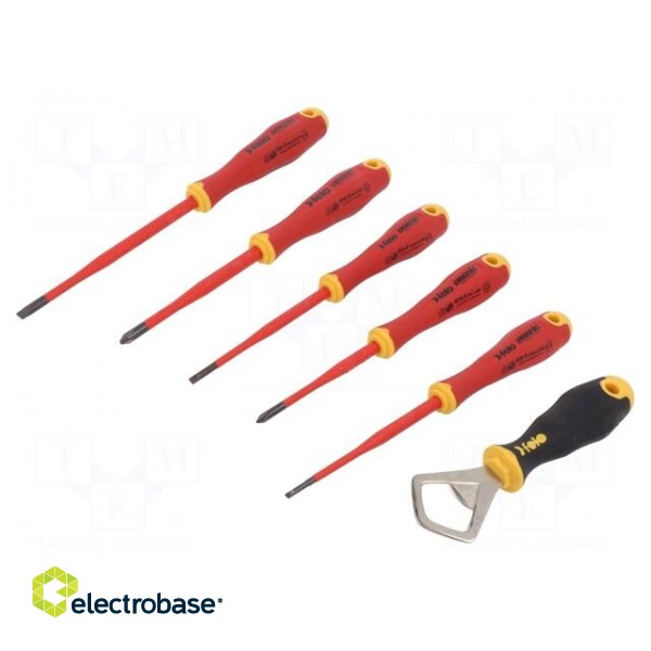 Kit: screwdrivers | insulated,slim | 1kVAC | Phillips,slot | 5pcs.