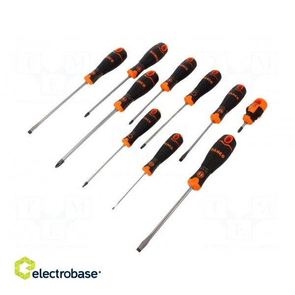 Kit: screwdrivers | Pcs: 10 | Phillips,Pozidriv®,square,slot image 1