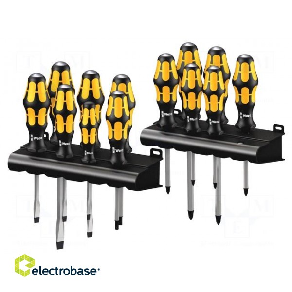 Kit: screwdrivers | for impact,assisted with a key | 13pcs. image 1