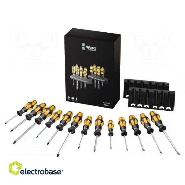 Kit: screwdrivers | for impact,assisted with a key | 13pcs. image 2