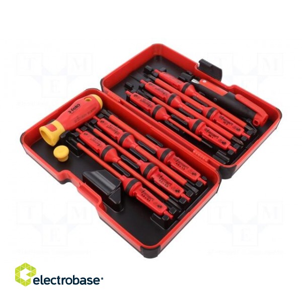 Kit: screwdrivers | insulated | 1kVAC | plastic box | 14pcs. image 1