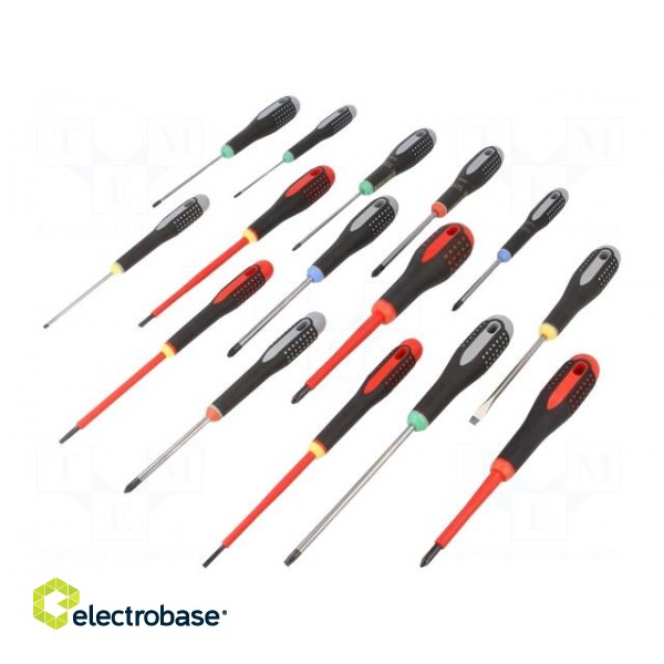 Kit: screwdrivers | Pcs: 15 | Phillips,Pozidriv®,Torx®,slot