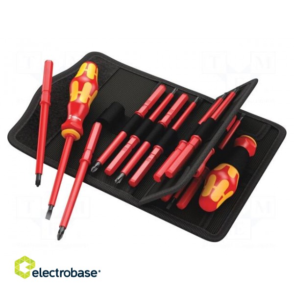 Kit: screwdrivers | Pcs: 16 | insulated | 1kVAC | Socket: 6,35mm,8,1mm image 4