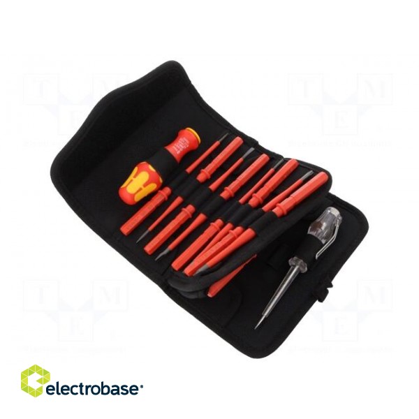 Kit: screwdrivers | Pcs: 16 | insulated,slim | 1kVAC | Package: case image 1