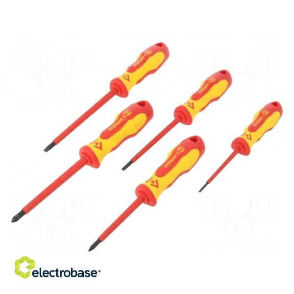 Kit: screwdrivers | Pcs: 5 | insulated | 1kVAC | Pozidriv®,slot