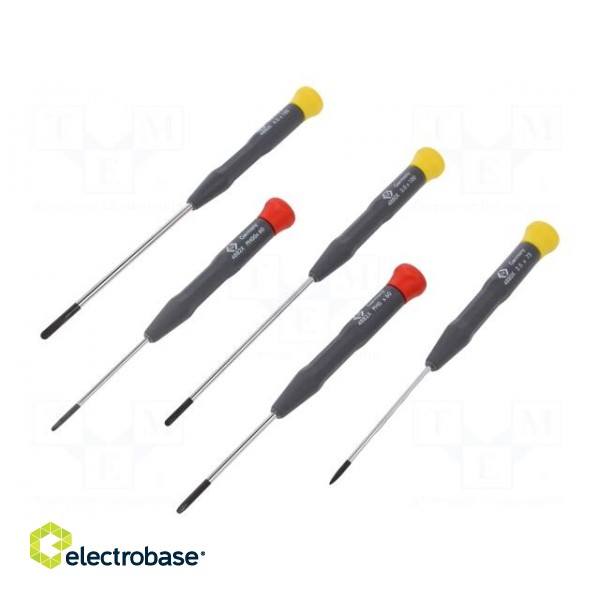 Kit: screwdrivers | Pcs: 5 | precision | Phillips,slot