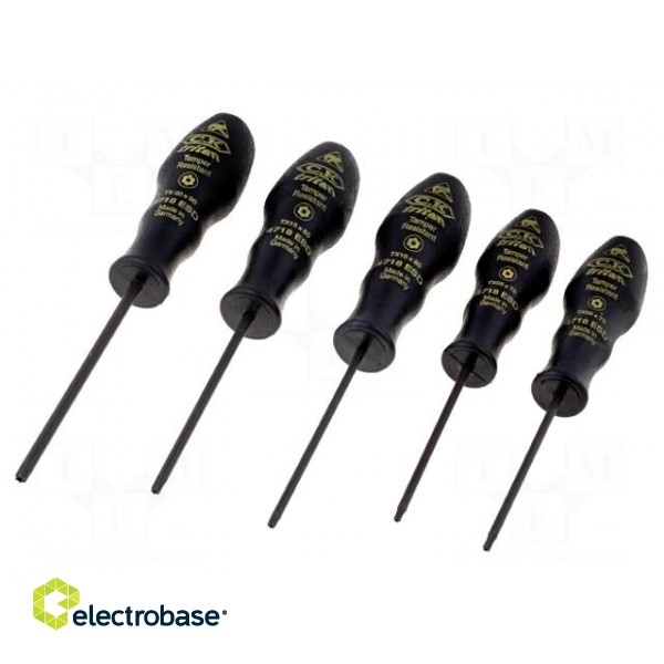 Kit: screwdrivers | Pcs: 5 | Torx® with protection | ESD