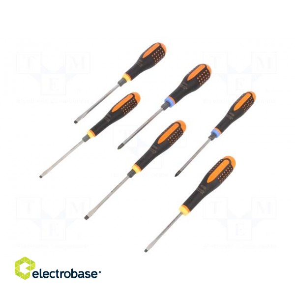 Kit: screwdrivers | Pcs: 6 | assisted with a key | Pozidriv®,slot