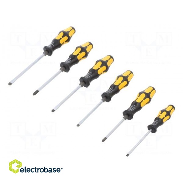 Kit: screwdrivers | for impact,assisted with a key | 6pcs. image 1