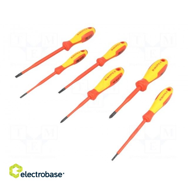 Kit: screwdrivers | Pcs: 6 | insulated | 1kVAC | Phillips,slot image 1