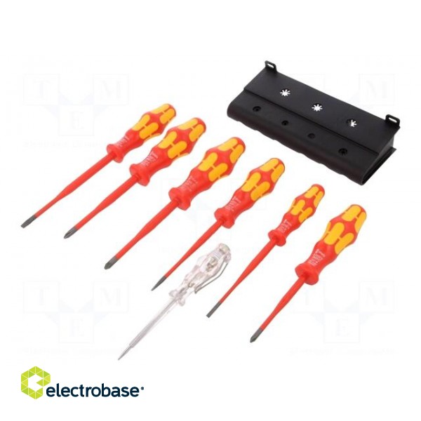Kit: screwdrivers | Pcs: 7 | insulated,slim | 1kVAC image 1