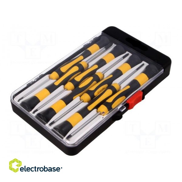 Kit: screwdrivers | Phillips cross,precision,slot | plastic box image 1