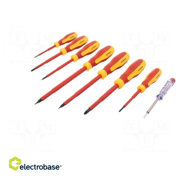 Kit: screwdrivers | Pcs: 8 | insulated | 1kVAC | Phillips,slot image 5