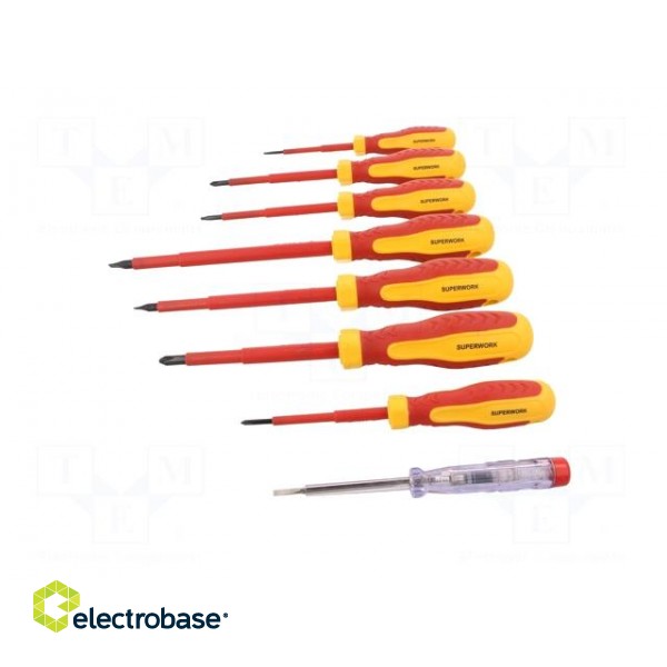 Kit: screwdrivers | Pcs: 8 | insulated | 1kVAC | Phillips,slot image 6