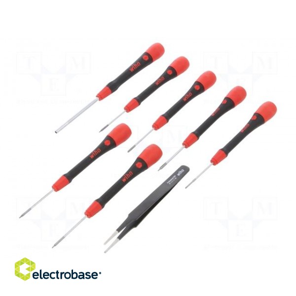 Kit: screwdrivers | Pcs: 8 | The set contains: tweezer | precision фото 1