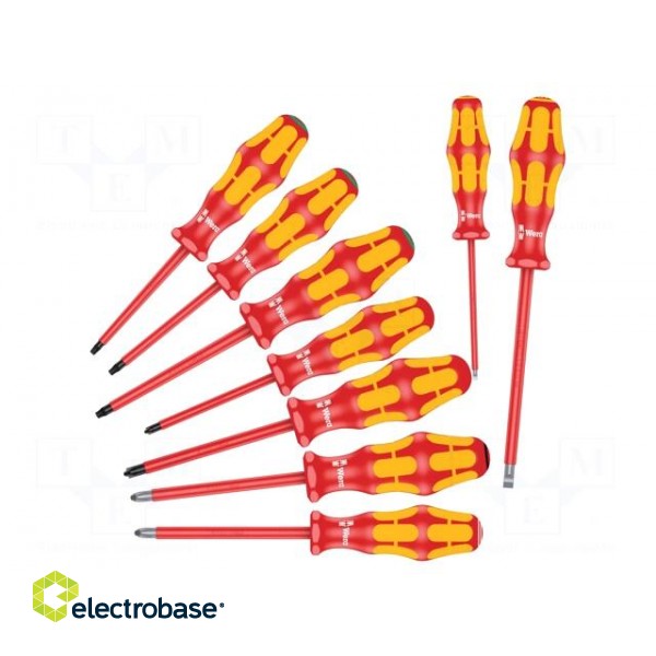 Kit: screwdrivers | insulated | 1kVAC | Kraftform-100 VDE | 9pcs.