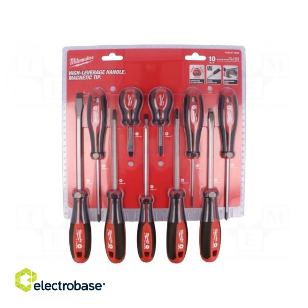 Kit: screwdrivers | Phillips,Pozidriv®,slot | 10pcs.