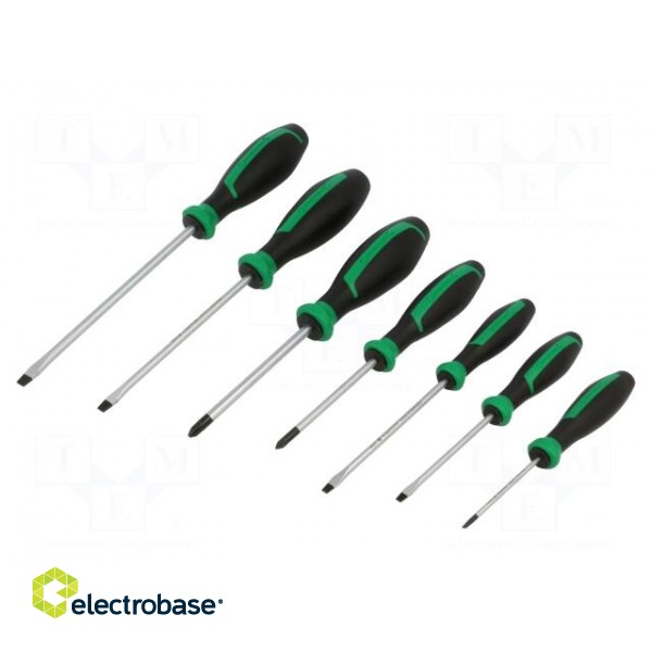 Kit: screwdrivers | Phillips,slot | cardboard packaging | 7pcs.