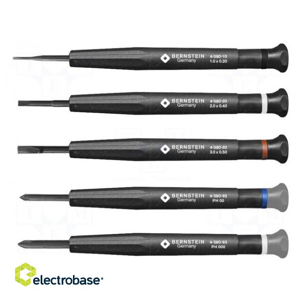 Kit: screwdrivers | precision | Phillips,slot | 5pcs. фото 1