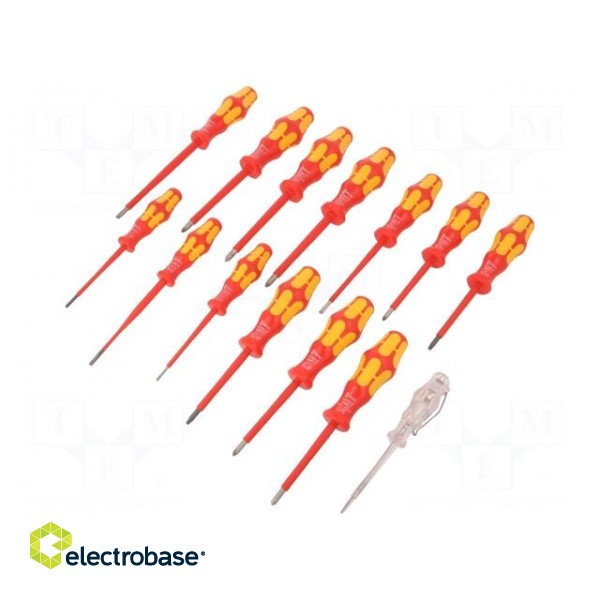 Kit: screwdrivers | Pcs: 14 | insulated | 1kVAC image 1