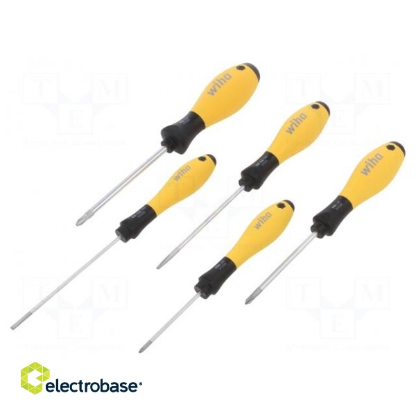 Kit: screwdrivers | Pcs: 5 | Phillips,slot | ESD