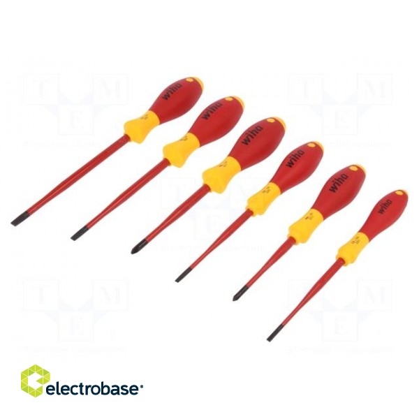 Kit: screwdrivers | Pcs: 6 | insulated | 1kVAC | Phillips,slot