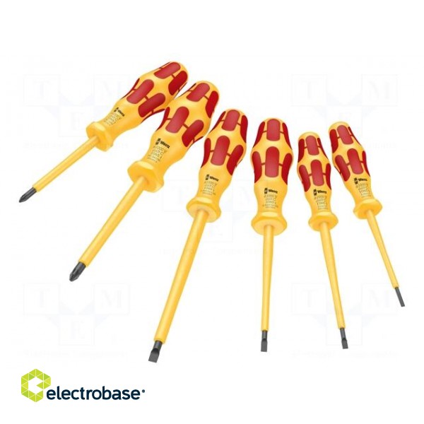 Kit: screwdrivers | insulated | Pozidriv®,slot | 6pcs.