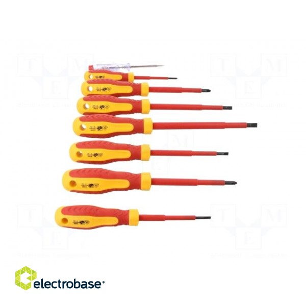 Kit: screwdrivers | Pcs: 8 | insulated | 1kVAC | Phillips,slot paveikslėlis 10