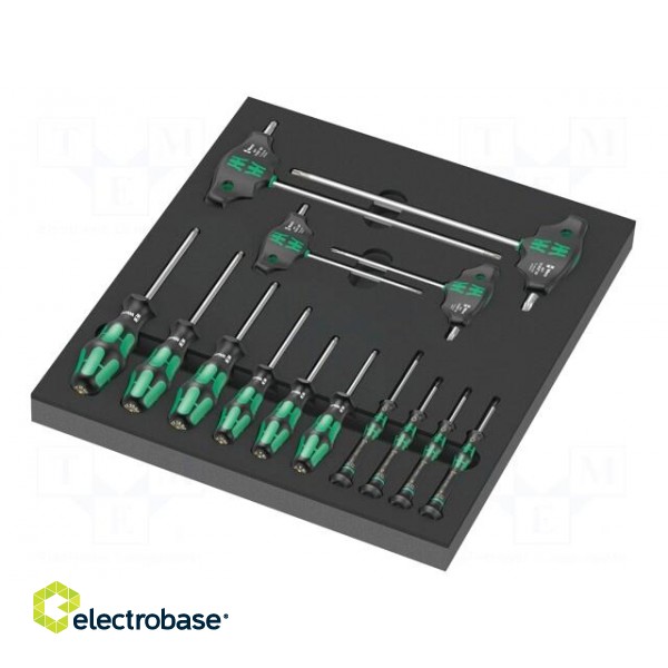 Kit: screwdrivers | Torx® | WERA.05150130001 | in a foam tray