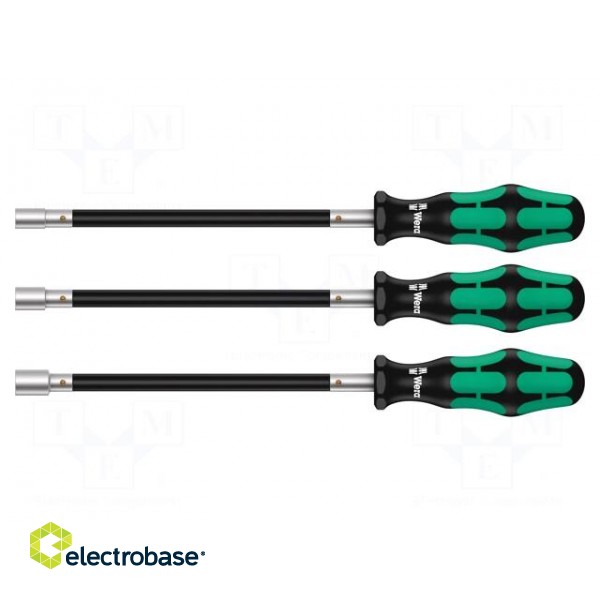 Kit: screwdrivers | with flexible shaft | 6-angles socket | 3pcs. фото 1