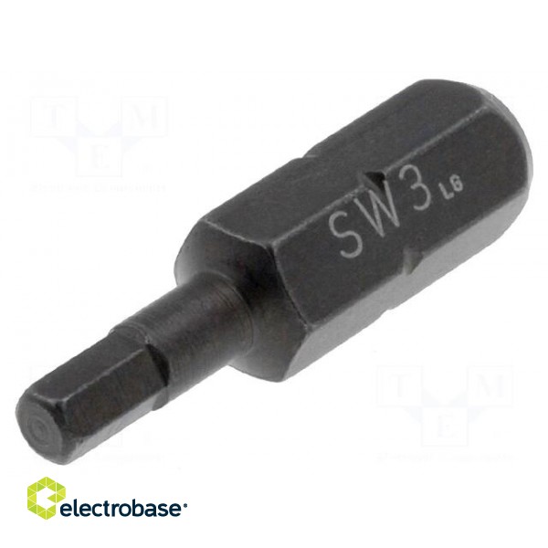 Screwdriver bit | Allen hex key | HEX 3mm | Overall len: 25mm