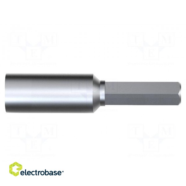 Screwdriver bit | 6-angles socket | Socket: HEX 9/64"