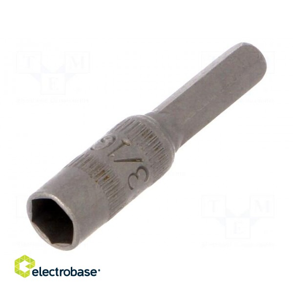 Screwdriver bit | 6-angles socket | Socket: HEX 3/16"