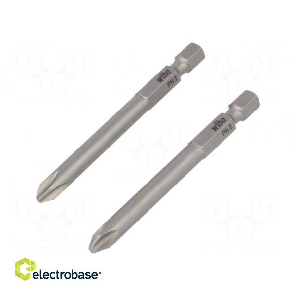 Screwdriver bit | Phillips | PH2 | Overall len: 70mm | 2pcs. image 2