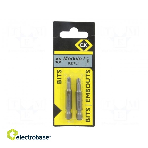 Screwdriver bit | PlusMinus cross PZ-type | SL/PZ1 | 2pcs.