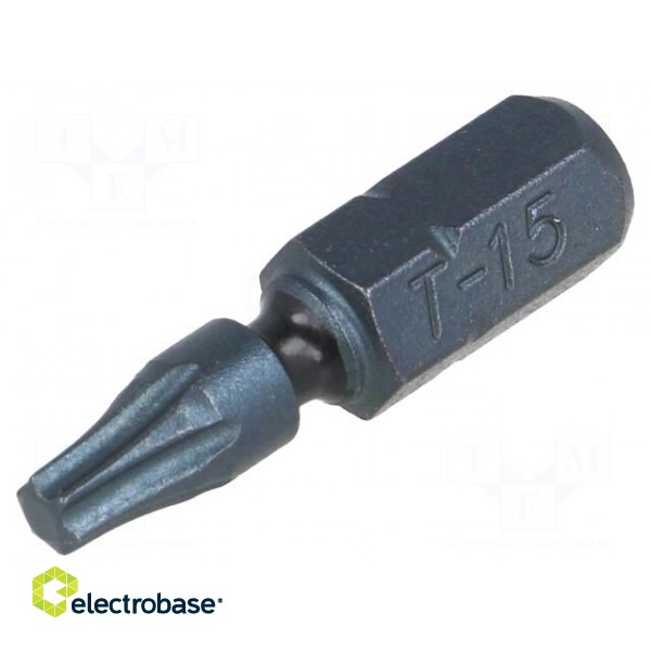 Screwdriver bit | Torx® | TX15 | Overall len: 25mm | Torsion