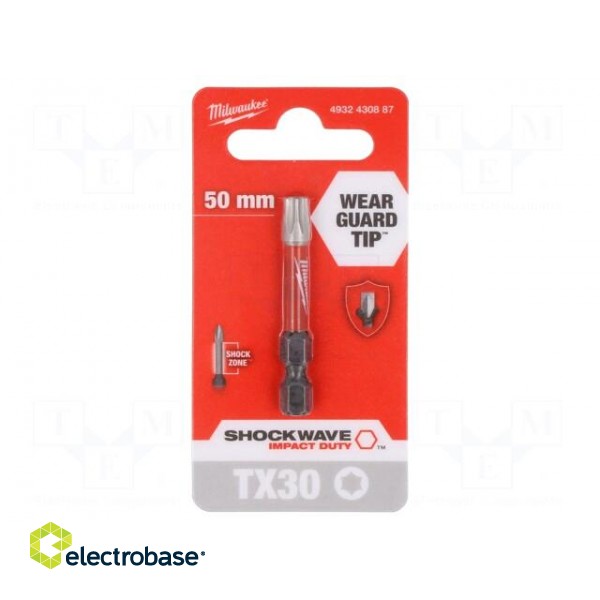 Screwdriver bit | Torx® | TX30 | Overall len: 50mm | Kind: impact