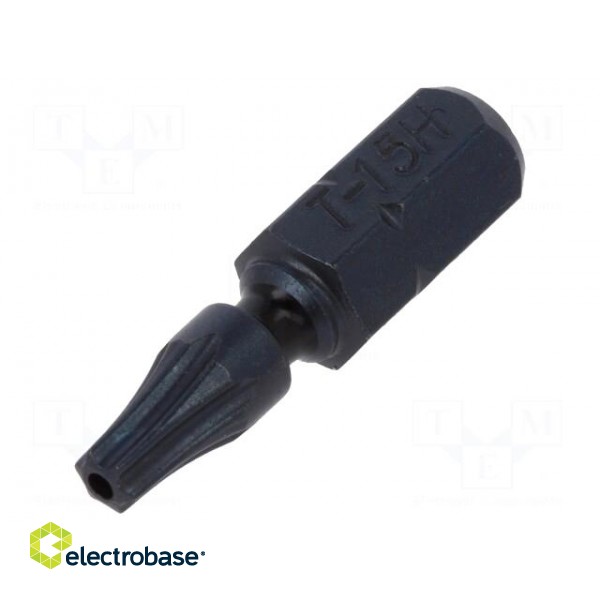 Screwdriver bit | Torx® with protection | T15H | Overall len: 25mm