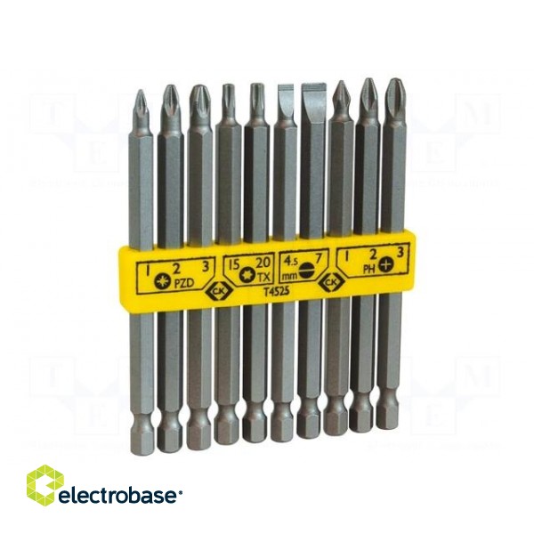 Kit: screwdriver bits | Pcs: 10 | Phillips,Pozidriv®,Torx®,slot