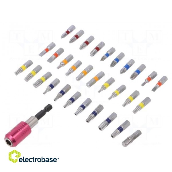 Kit: screwdriver bits | 25mm | Kit: universal magnetic holder | bag image 1