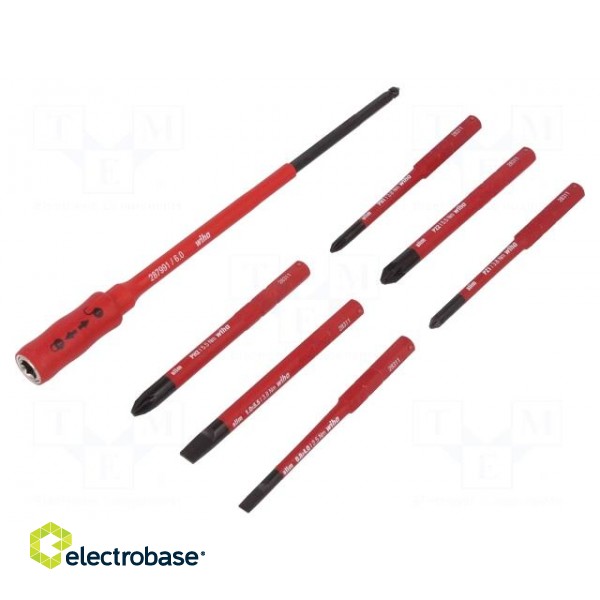 Kit: screwdriver bits | Pcs: 7 | insulated | 1kVAC | 75mm