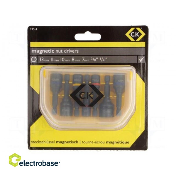 Kit: screwdriver bits | 6-angles socket | Mounting: 1/4" (E6,3mm)